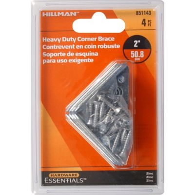 Image showing  Hardware Essentials 2 in. CD-Hood Corner Braces, Zinc, 4-Pack