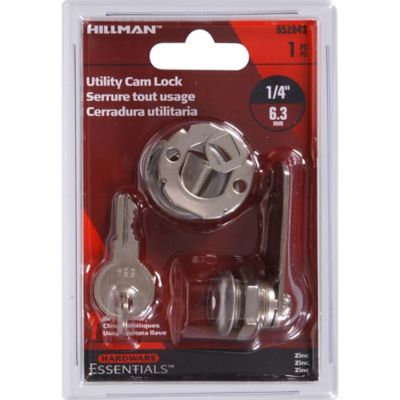 Image showing  Hardware Essentials Chrome Cd-Ka Keyed Door and Utility Cam Door Lock, 1/4 in., Keyed Alike