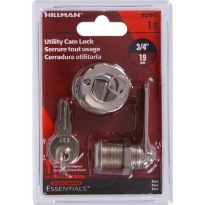 Image showing  Hardware Essentials Chrome Cd-Ka Keyed Door and Utility Cam Door Lock, 3/4 in., Keyed Alike
