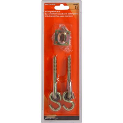 Image showing  Hardware Essentials Cd-Swing Hook Kit with Lag, Zinc And Yellow, 2-Pack