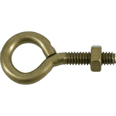 Image showing  Hardware Essentials 1/4 in.-20 x 2 in. Gold Fg Eye Bolt with Nut