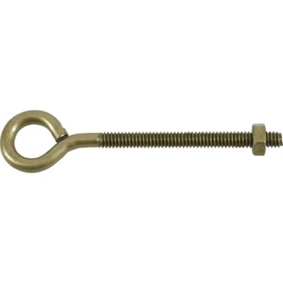 Image showing  Hardware Essentials 1/4 in.-20 x 4 in. Gold Fg Eye Bolt with Nut