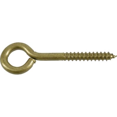 Image showing  Hardware Essentials 3/8 in. x 4-1/2 in. Gold Fg Lag Eye Bolt
