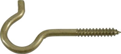 Image showing  60 lb. 1/4 in. x 4-1/2 in. Durasteel Screw Hook, Gold, Flagged