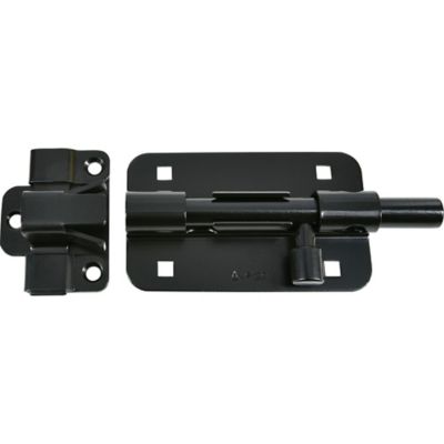 Image showing  Hardware Essentials Black Cd-Hood Barrel Bolt, 5 in.