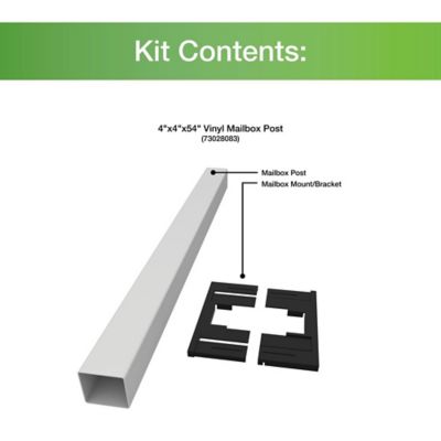 Image showing  4 Vinyl Mailbox Post Stand, White, 54 in. L