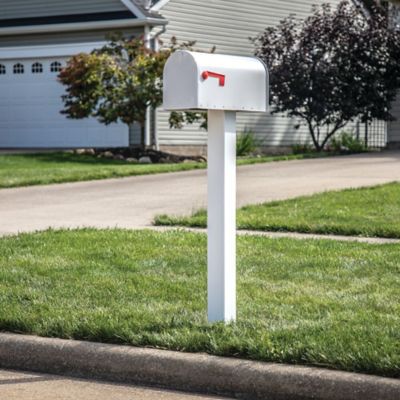 Image showing  4 Vinyl Mailbox Post Stand, White, 54 in. L