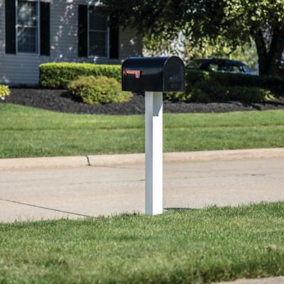 Image showing 5 th Barrette Outdoor Living 4 Vinyl Mailbox Post Stand, White, 54 in. L