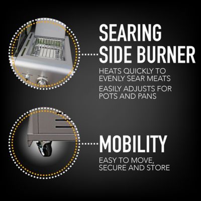 Image showing  4-Burner Propane Gas Grill, Black, With Side Burner