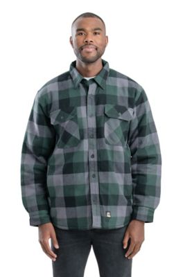 Berne Men's Quilt-Lined Flannel Shirt Jacket