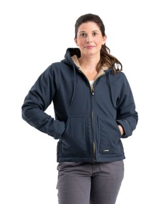 Berne Women's Sherpa-Lined Washed Duck Hooded Jacket