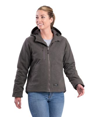 Berne Women's Heathered Duck Insulated Hooded Jacket Great for broad shouldered women!
