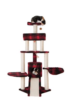 Armarkat 59 in. 4-Tier Classic Cat Tree with Multiple Features with Rope, Ramp, Perch, Condo and Basket