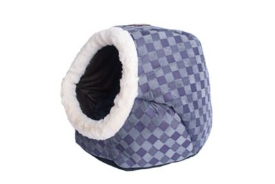 Image showing  Indoor shelter bed Blue Checkered Hexagon Cat Bed for Pets