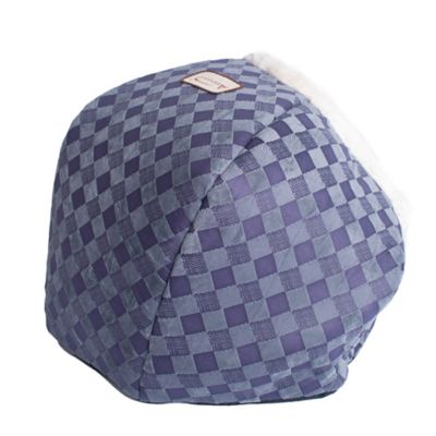 Image showing  Indoor shelter bed Blue Checkered Hexagon Cat Bed for Pets