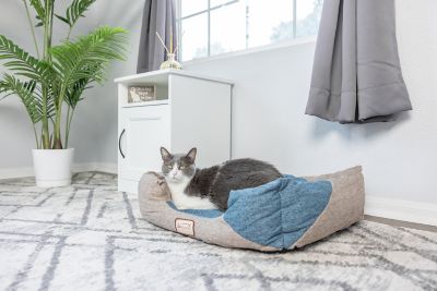 Image showing  Polyfill Warm Bolster Indoor Cat Bed for Small Pets