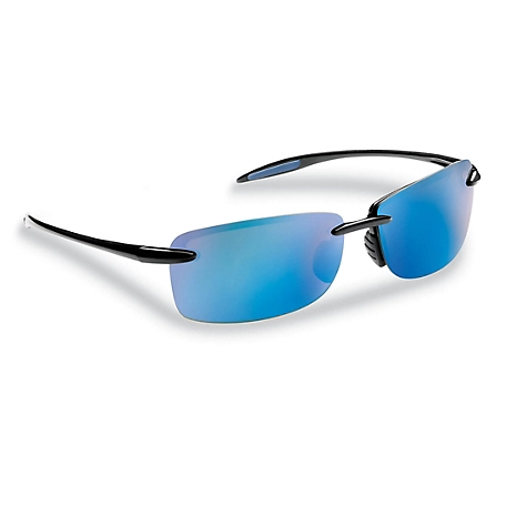 Flying Fisherman Cali Sunglasses, Black Frame with Smoke Blue Mirror Lenses, Medium