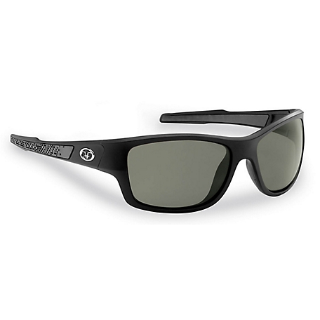 Flying Fisherman Down Sea Sunglasses, Matte Black Frame with Smoke Lenses, Large
