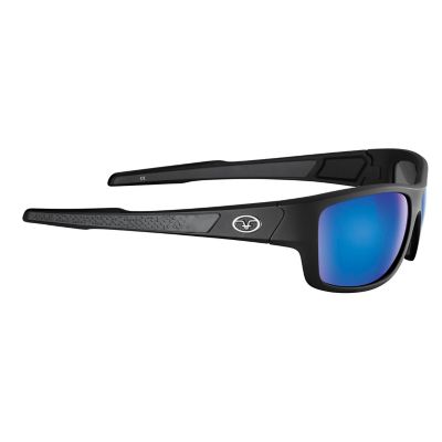 Image showing  Down Sea Sunglasses, Black Frame with Smoke Blue Mirror Lenses, Large