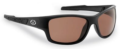 Flying Fisherman Down Sea Sunglasses, Matte Black Frame with Vermillion Lenses, Large