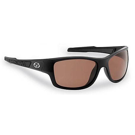Flying Fisherman Down Sea Sunglasses, Matte Black Frame with Vermillion Lenses, Large