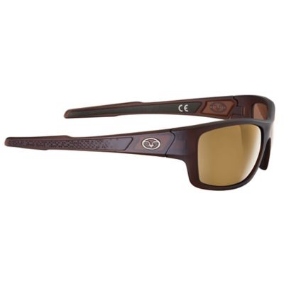 Image showing  Down Sea Sunglasses, Brown Frame with Amber-Gold Mirror Lenses, Large