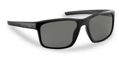 Flying Fisherman Rip Current Sunglasses, Matte Black Frame with Smoke Lenses, Large
