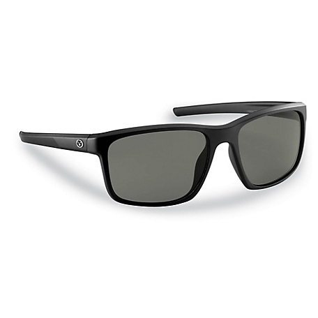Flying Fisherman Rip Current Sunglasses, Matte Black Frame with Smoke Lenses, Large