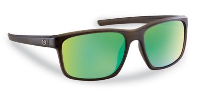 Flying Fisherman Rip Current Sunglasses, Brown Frame with Amber-Green Lenses, Large