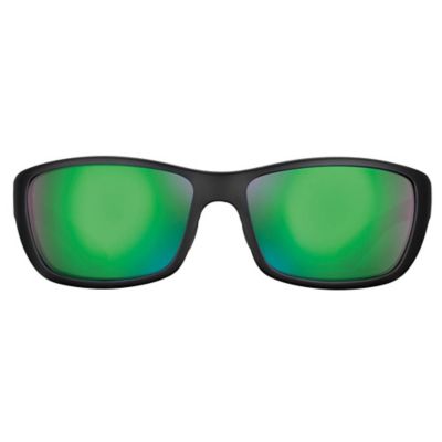 Image showing  Cay Sal Sunglasses, Matte Black Frame with Amber Green Mirror Lenses, Medium