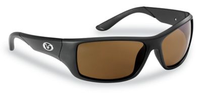 Flying Fisherman Triton Sunglasses, Matte Black Frame with Amber Lenses, Medium