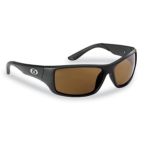 Flying Fisherman Triton Sunglasses, Matte Black Frame with Amber Lenses, Medium