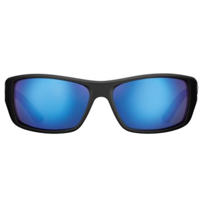 Image showing  Triton Sunglasses, Matte Black Frame with Smoke-Blue Mirror Lenses, Medium
