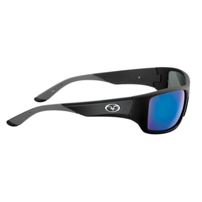 Image showing  Triton Sunglasses, Matte Black Frame with Smoke-Blue Mirror Lenses, Medium
