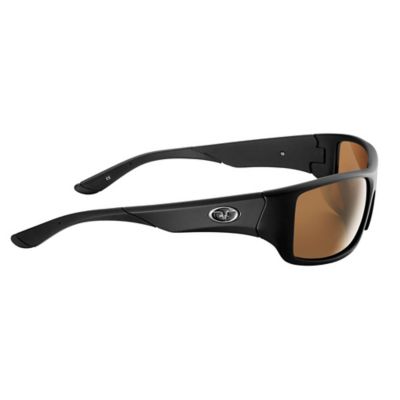 Image showing  Triton Sunglasses, Matte Black Frame with Vermillion Lenses, Medium