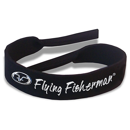 Flying Fisherman Black FF Logo Neoprene Sunglass Retainer, 10 x 2 in.