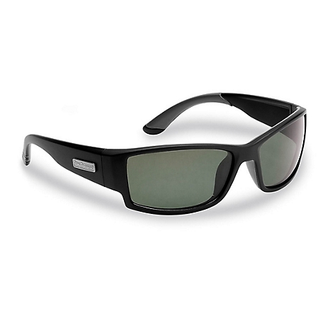 Flying Fisherman Razor Sunglasses, Matte Black Frame with Smoke Lenses, Large