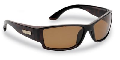 Flying Fisherman Razor Sunglasses, Dark Tortoise Frame with Amber Lenses, Large