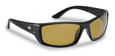 Flying Fisherman Buchanan Sunglasses, Matte Black/Yellow Frame with Amber Lenses