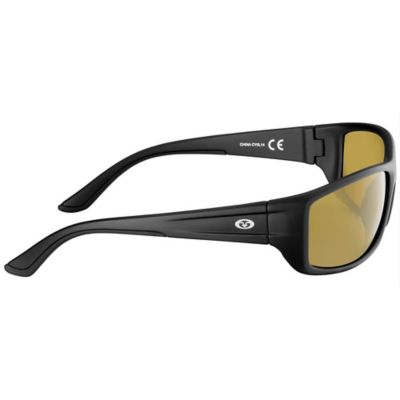 Image showing 2 th Flying Fisherman Buchanan Sunglasses, Matte Black/Yellow Frame with Amber Lenses