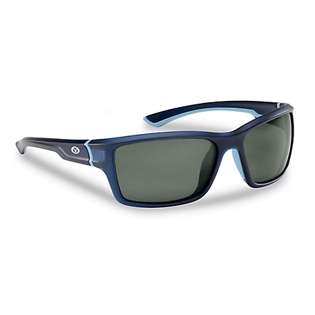 Flying Fisherman Cove Sunglasses, Matte Crystal Navy Frame with Smoke Lenses, Medium