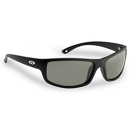 Flying Fisherman Slack Tide Sunglasses, Matte Black Frame with Smoke Lenses, Small/Medium