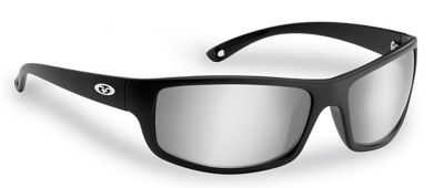 Flying Fisherman Slack Tide Sunglasses, Black Frame with Smoke-Silver Lenses, Small/Medium