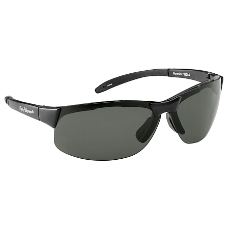 Flying Fisherman Maverick Sunglasses, Black Frame with Smoke Lenses, Large