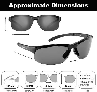 Image showing  Maverick Sunglasses, Black Frame with Smoke Lenses, Large