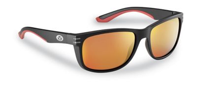 Flying Fisherman Double Header Sunglasses, Black Frame with Amber Red Lenses, Medium