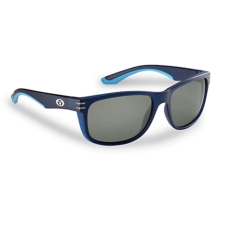 Flying Fisherman Double Header Sunglasses, Matte Navy Frame with Smoke Lenses, Medium
