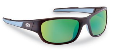 Flying Fisherman Last Cast Sunglasses, Brown Frame with Amber-Green Lenses, Large