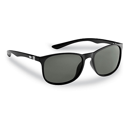 Flying Fisherman Una Sunglasses, Black Frame with Smoke Lenses, Small
