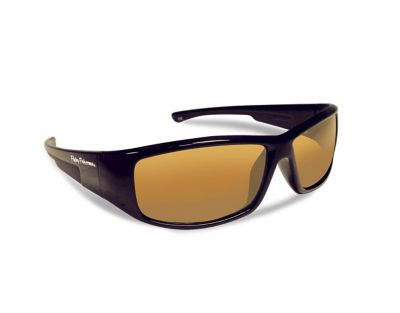 Flying Fisherman Kids' Gaffer Jr. Angler Sunglasses with Black Frame and Amber Lens, Small